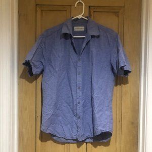 Short Sleeve Button Down Blue Shirt
